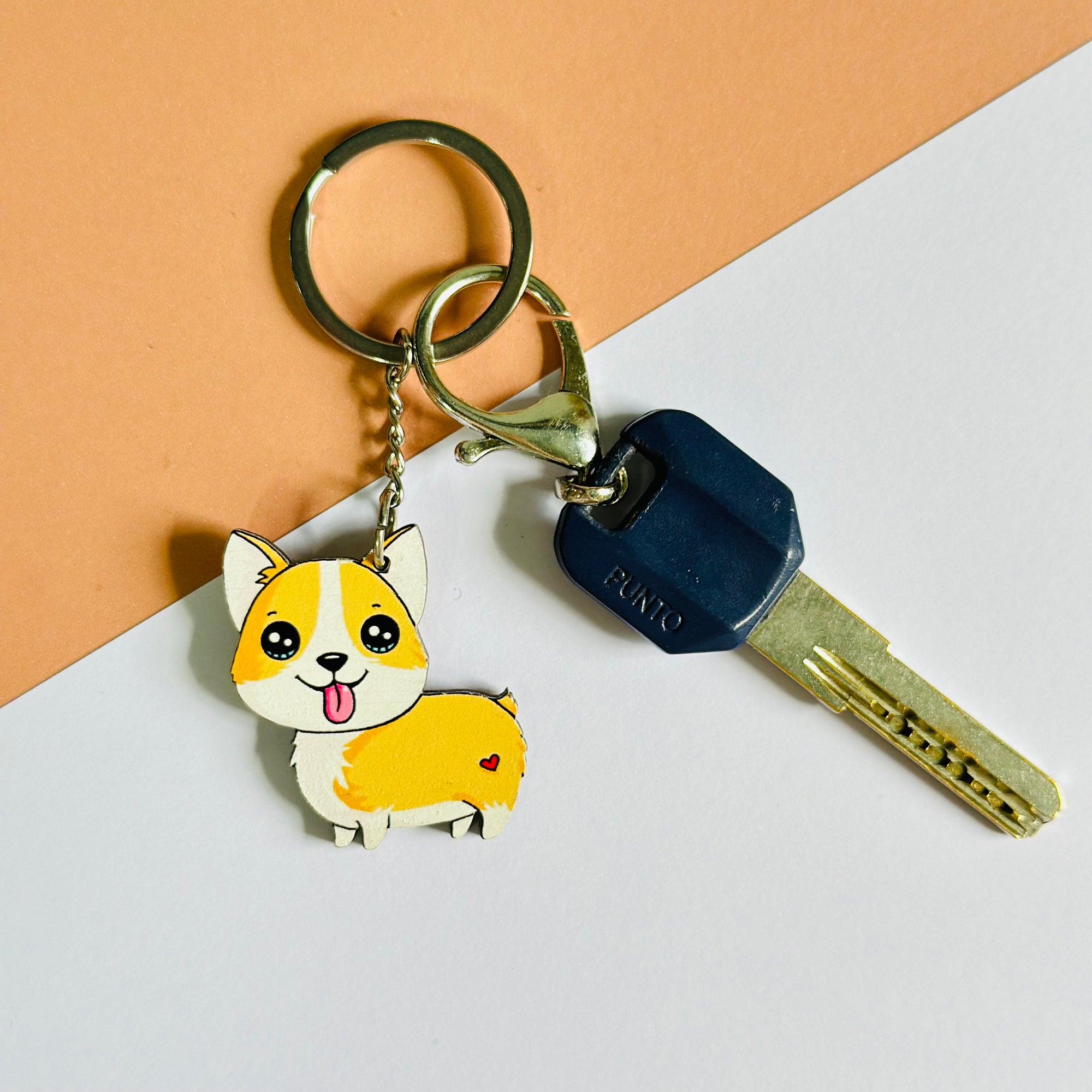 Corgi dog keychain