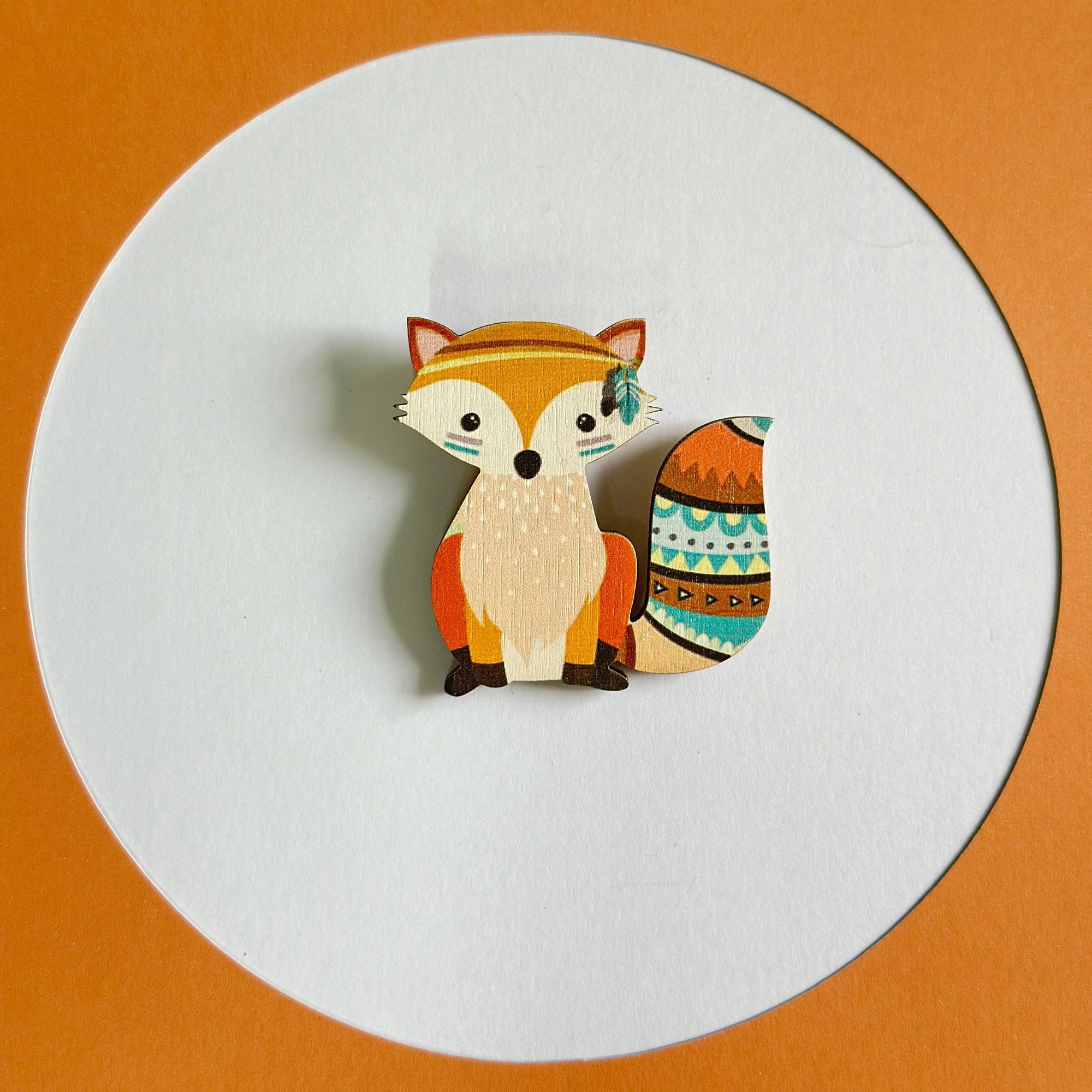 Foxes standard brooch