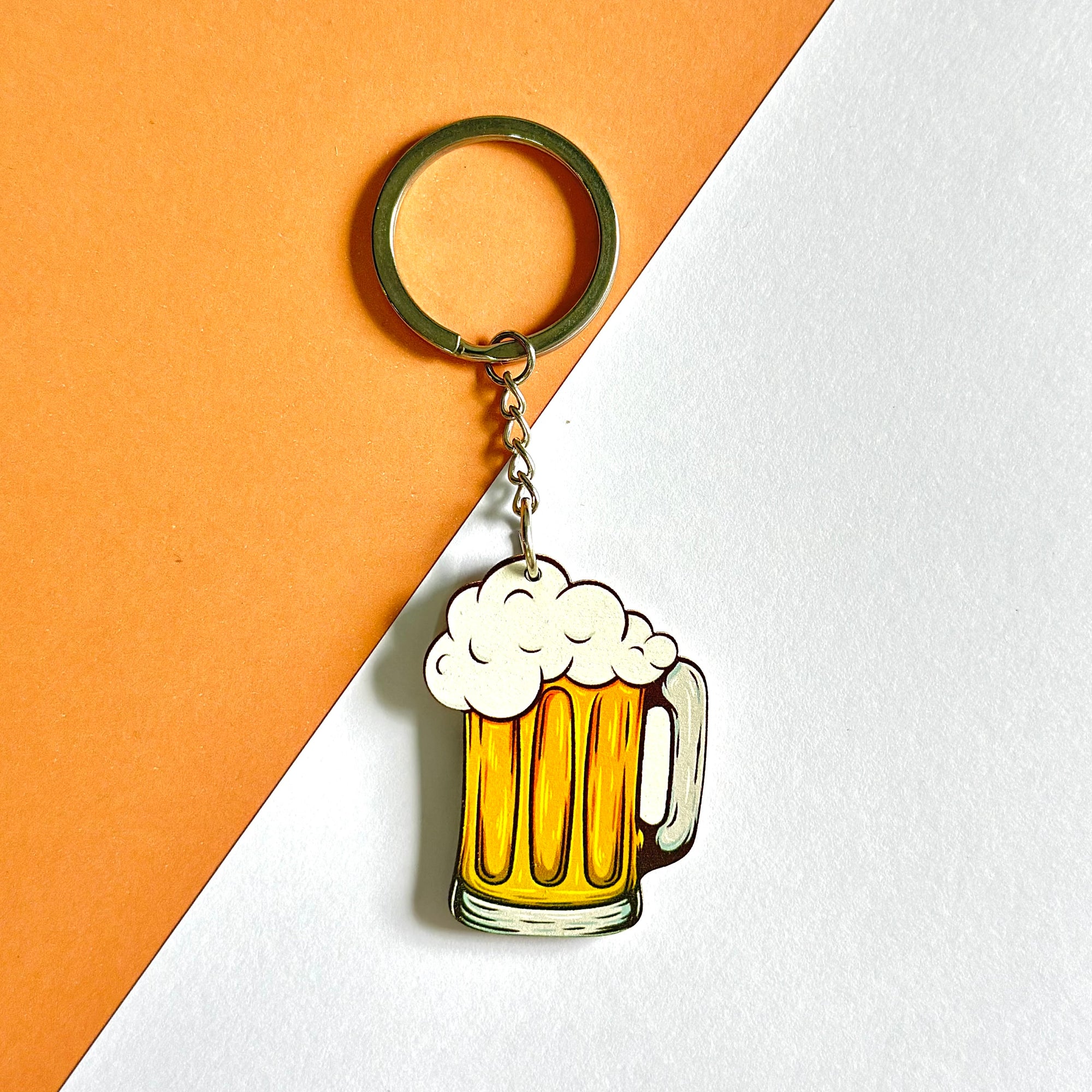 Beer bottle keychain