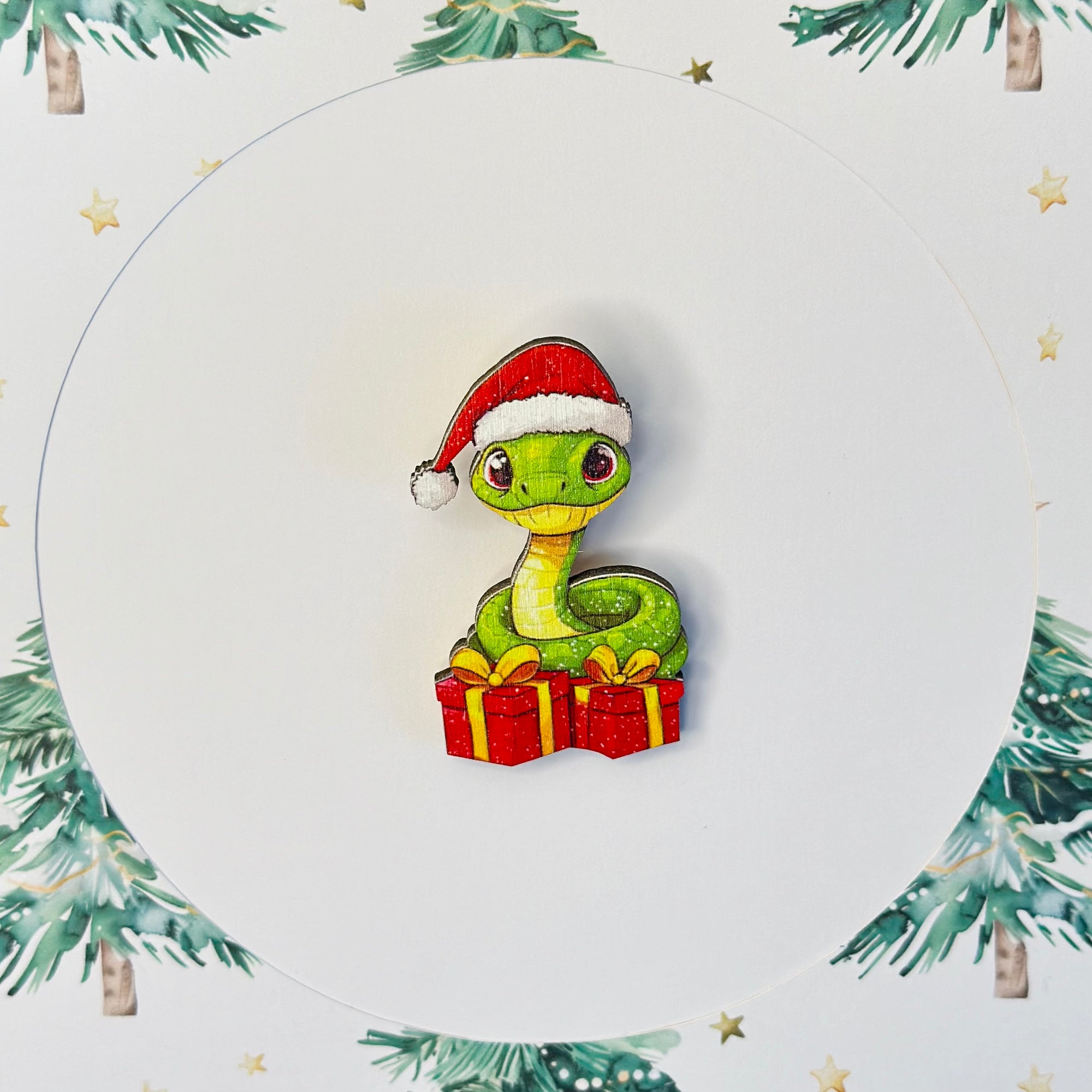 New Year snake with hat standard brooch