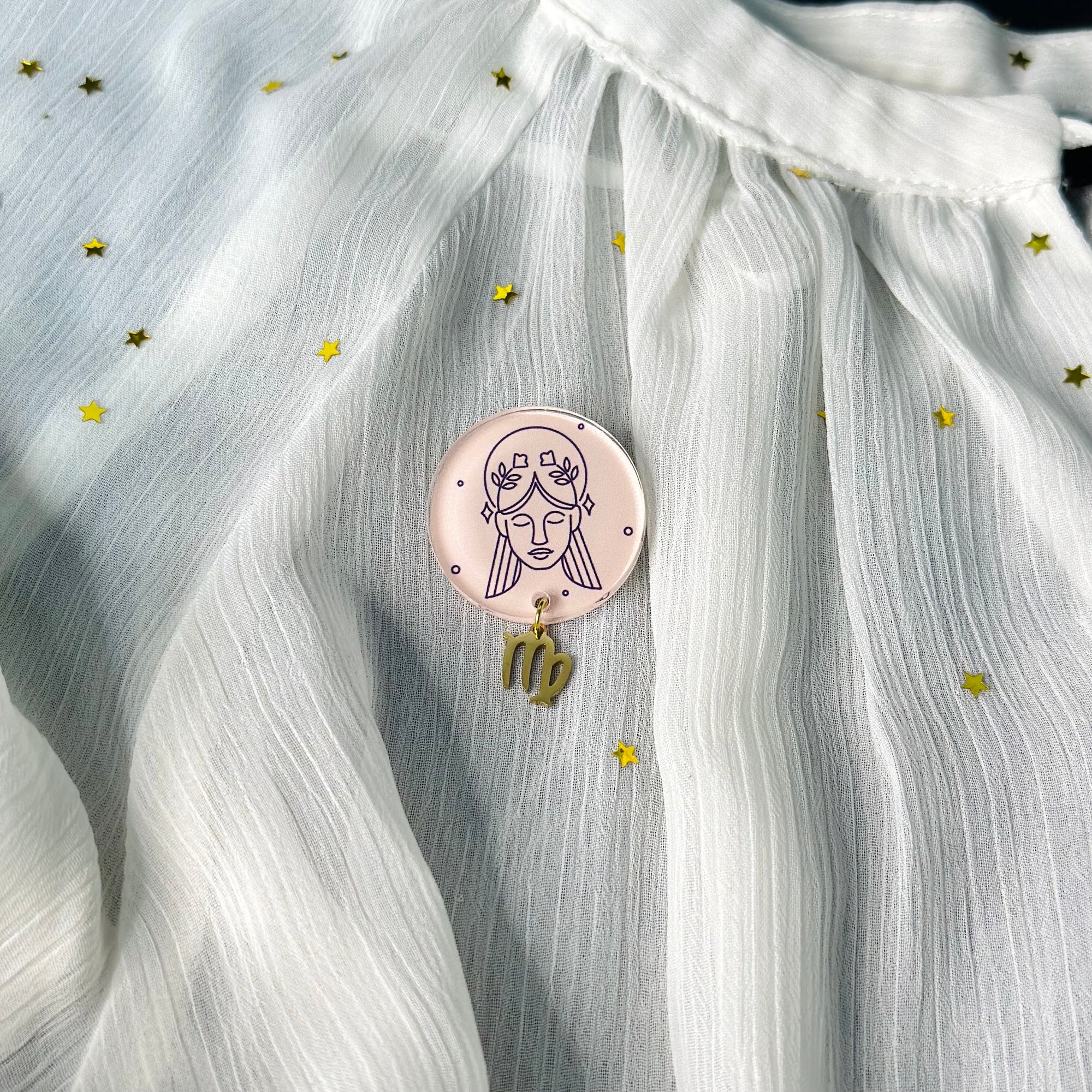 Virgo Zodiac brooch/pin