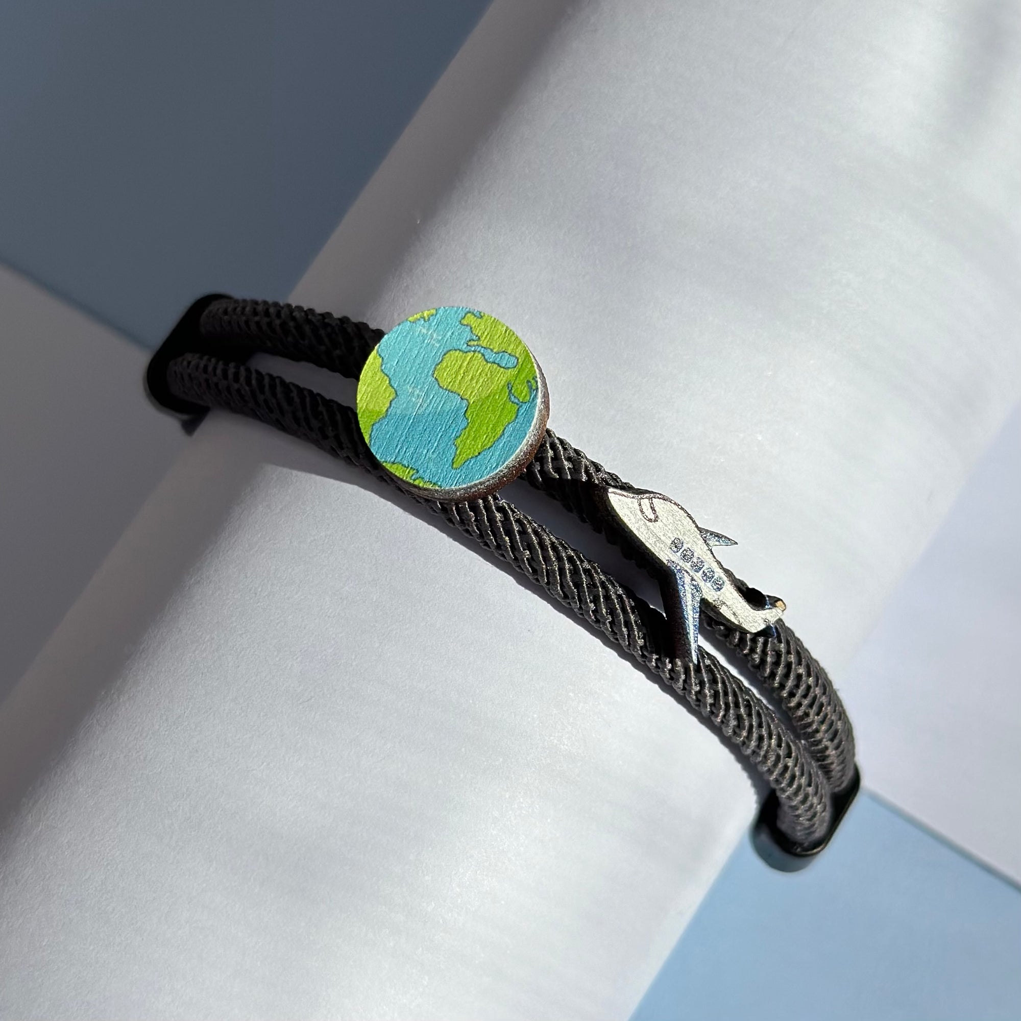 Airplane and Earth bracelet