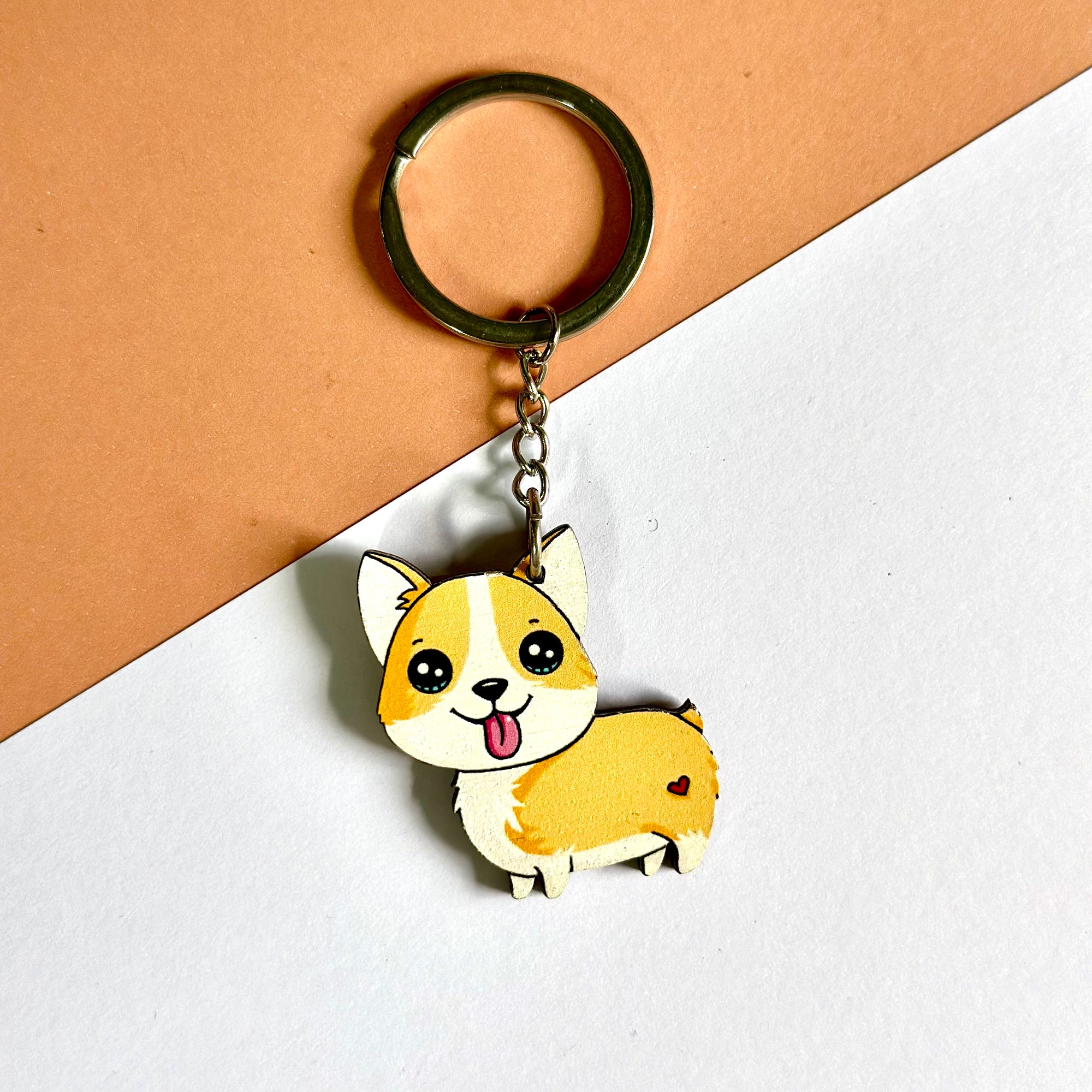 Corgi dog keychain