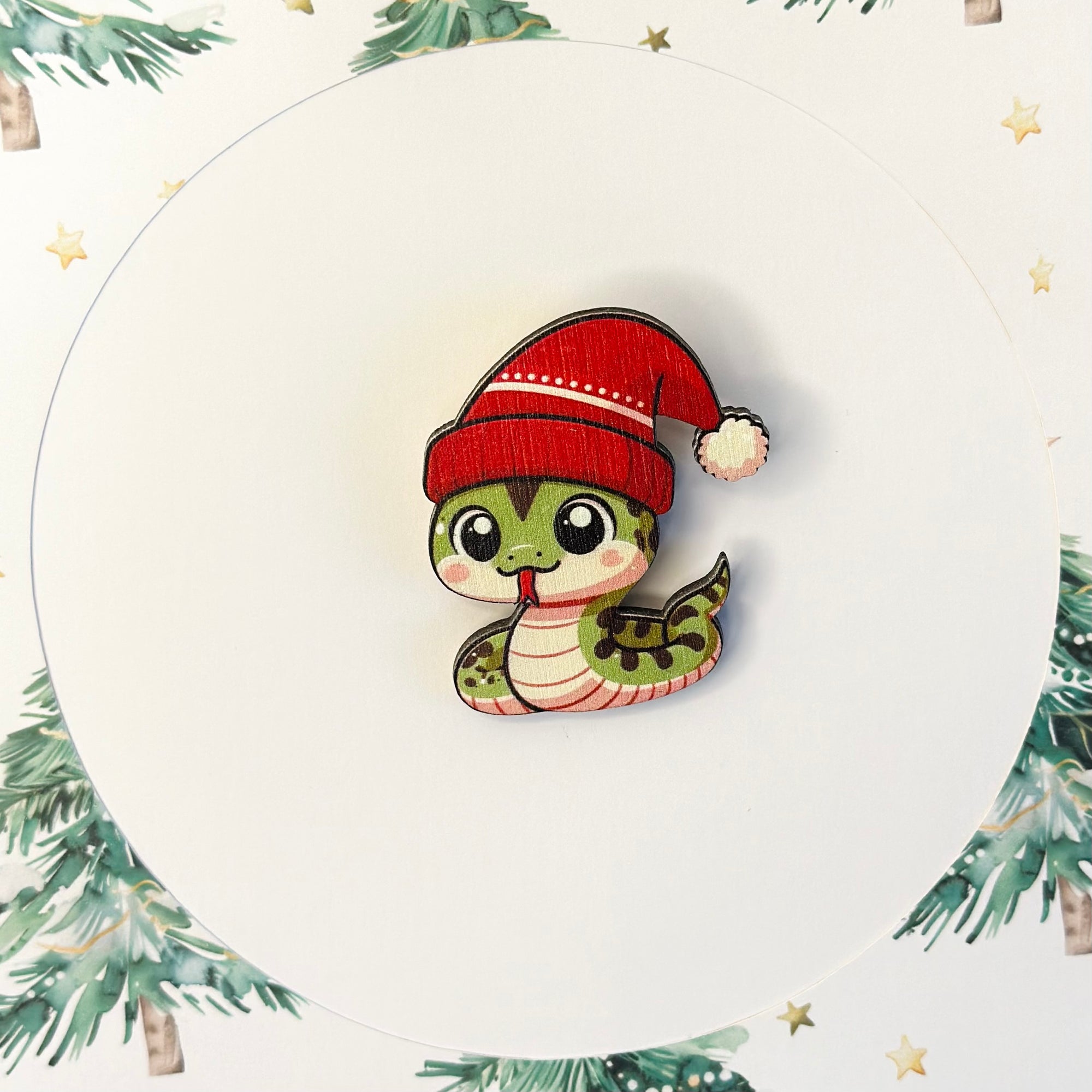 New Year snake with hat standard brooch