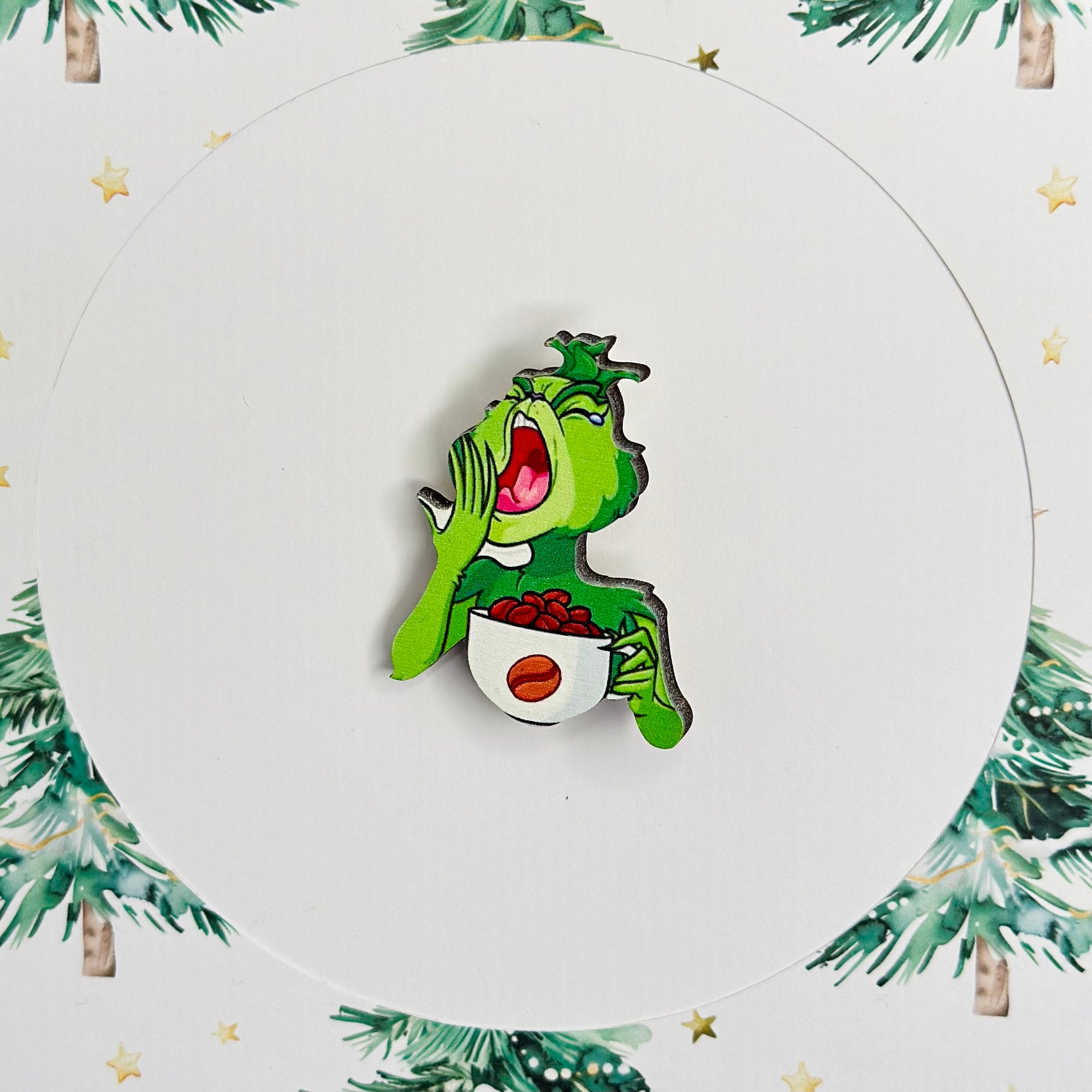 The Grinch With Various design Gifts/Fireplace/Coffee Standard Brooch