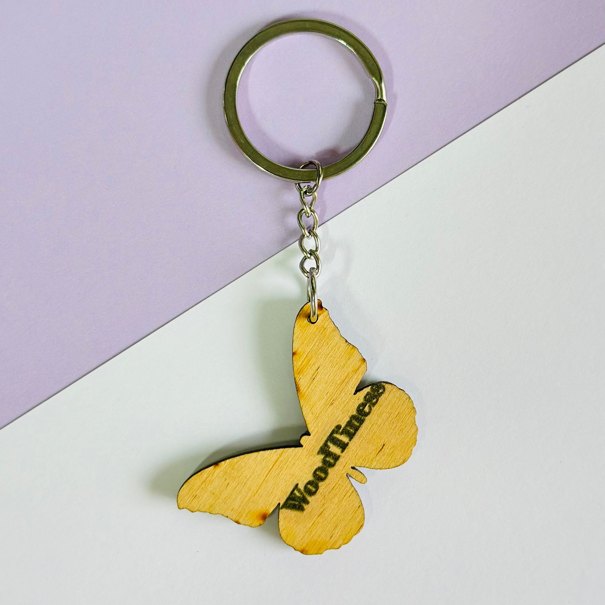 Butterfly keychain in pastel colors