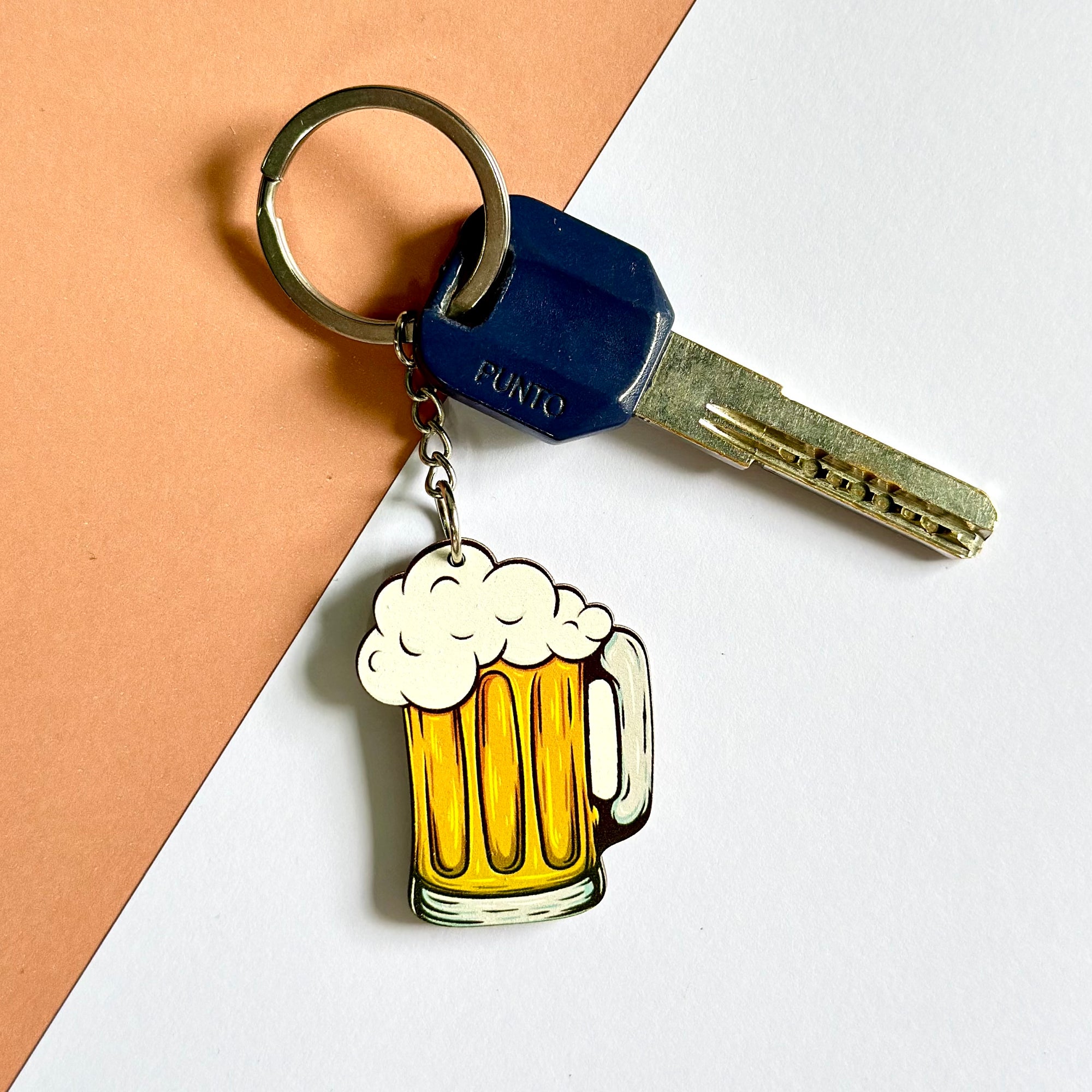 Beer bottle keychain