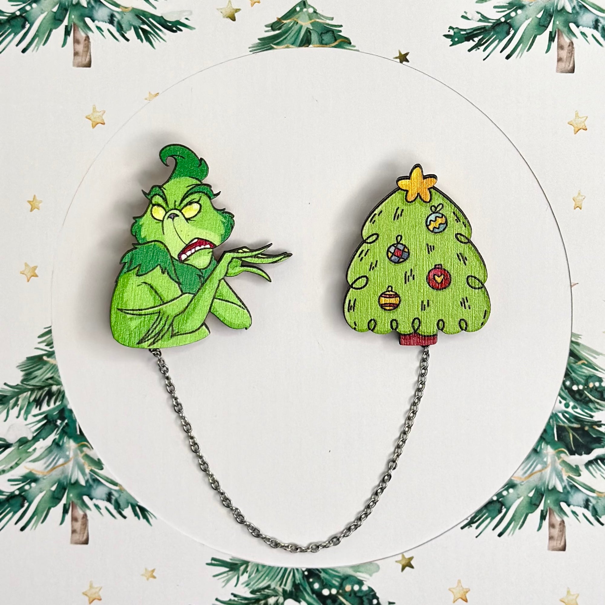 The Grinch and the Christmas Tree Brooch