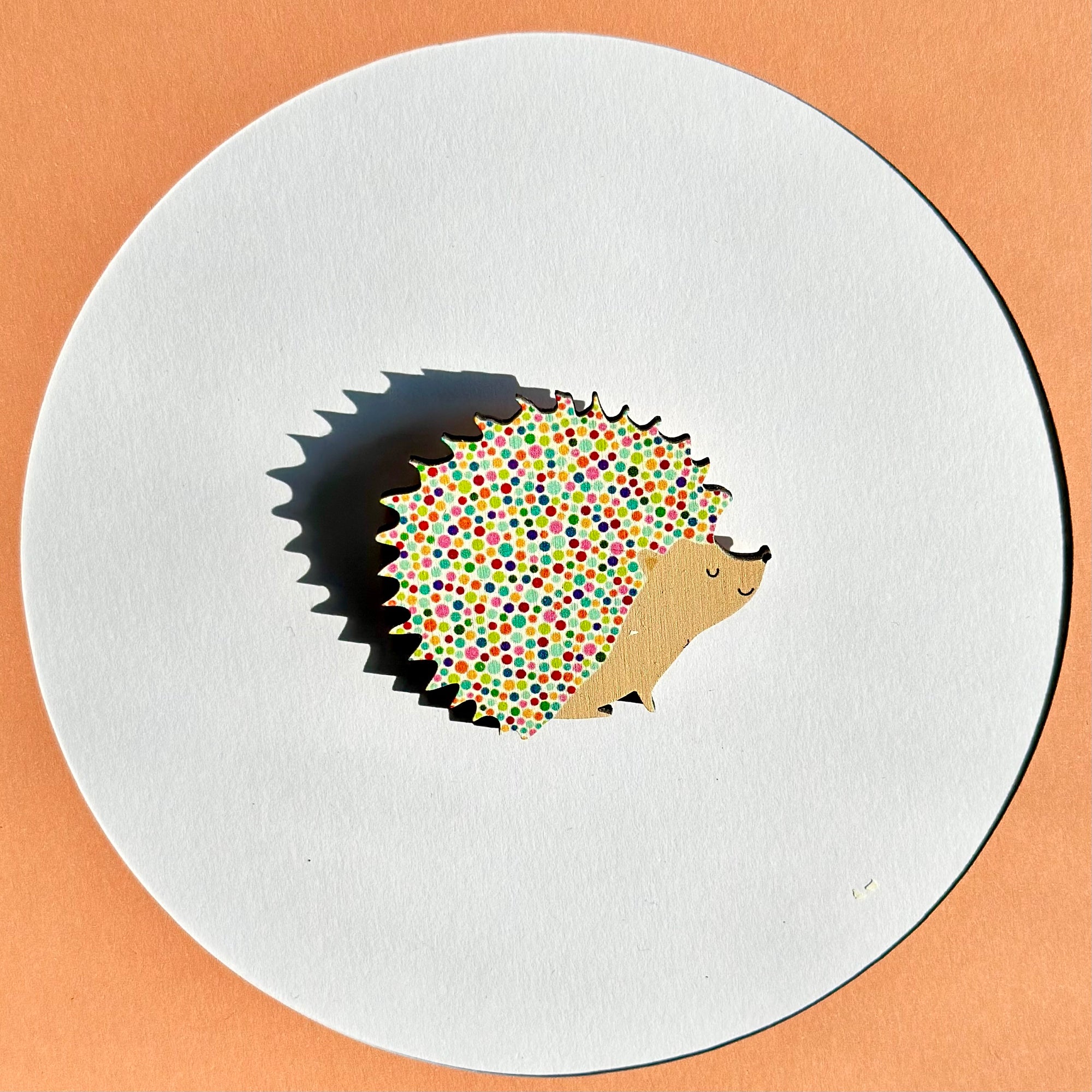 Hedgehog colorful standard brooch