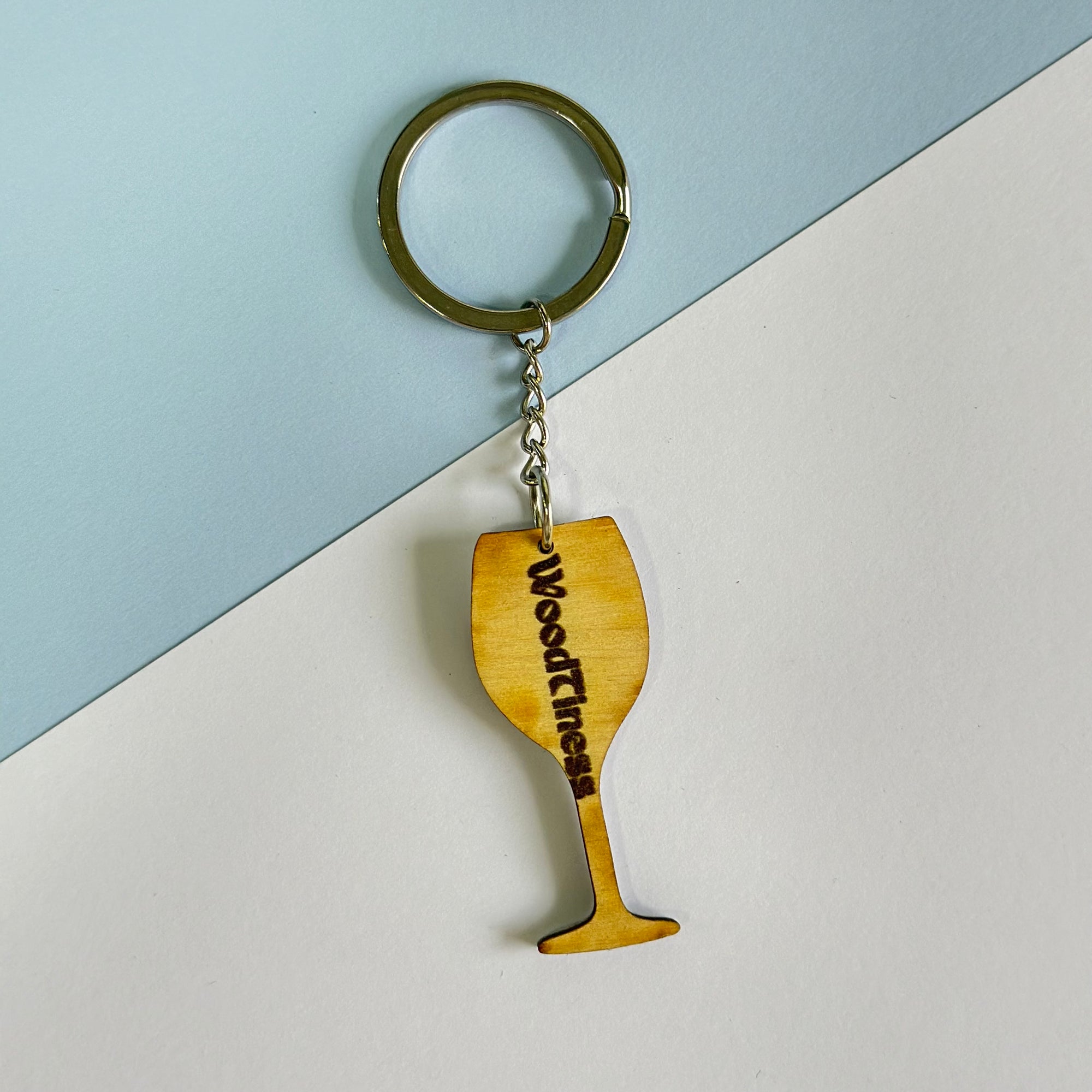 Wine glass keychain