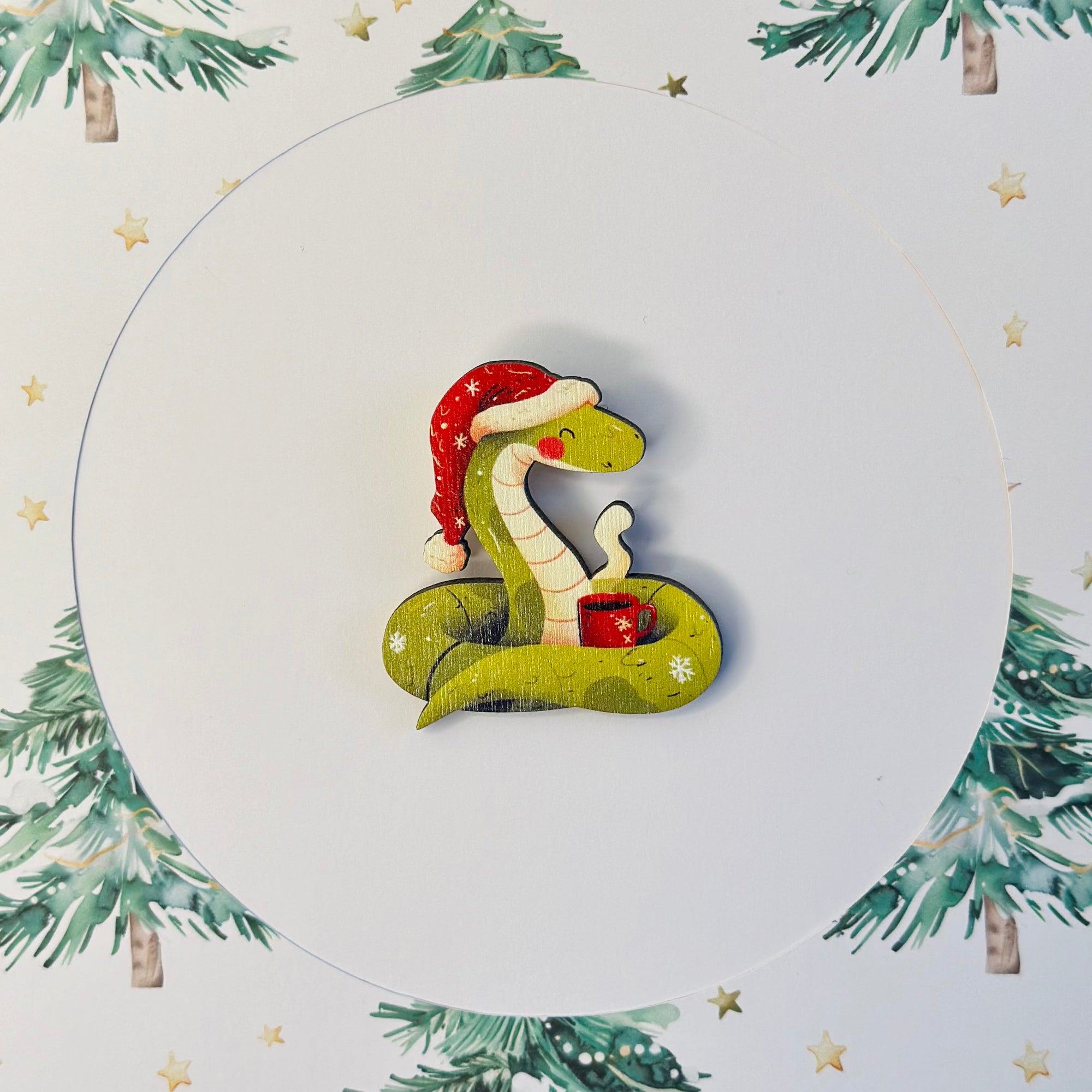 New Year Snake with Hat Gift/Tea Cup Standard Brooch/Pin