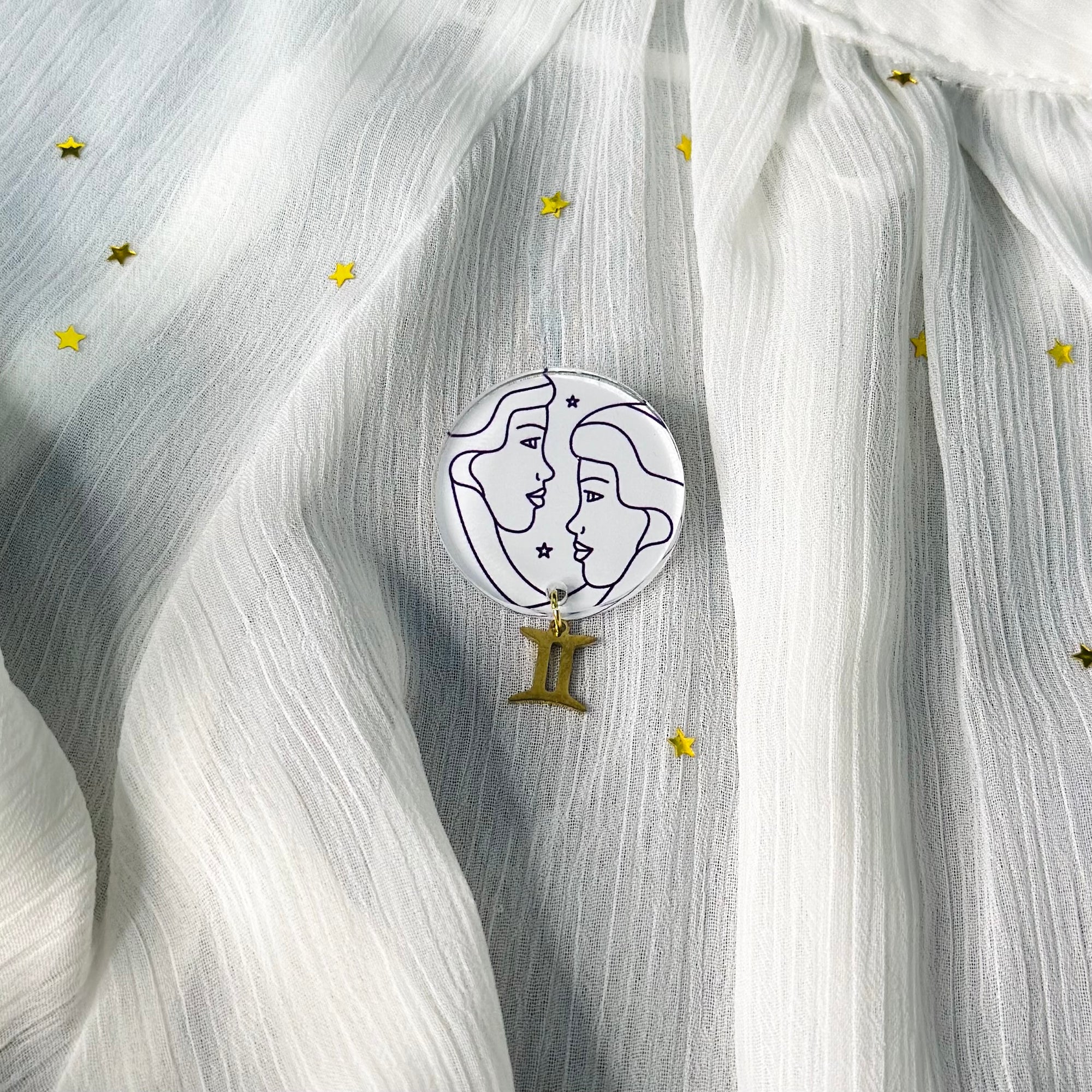 Gemini Zodiac Brooch