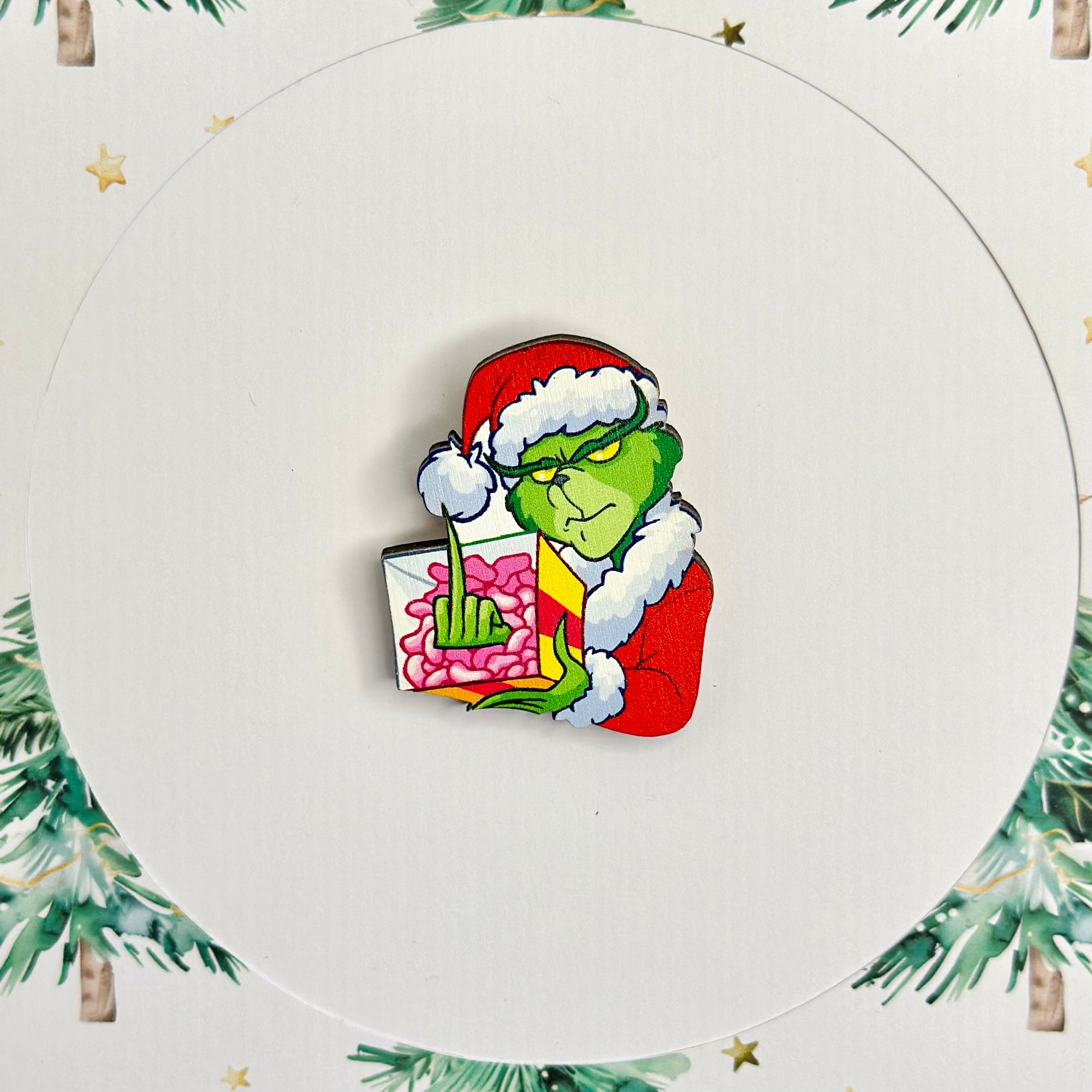 The Grinch With Various design Gifts/Fireplace/Coffee Standard Brooch