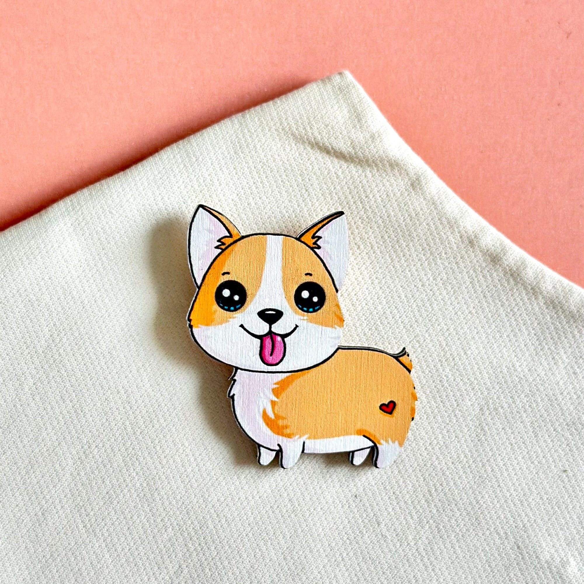 Corgi dog standard brooch