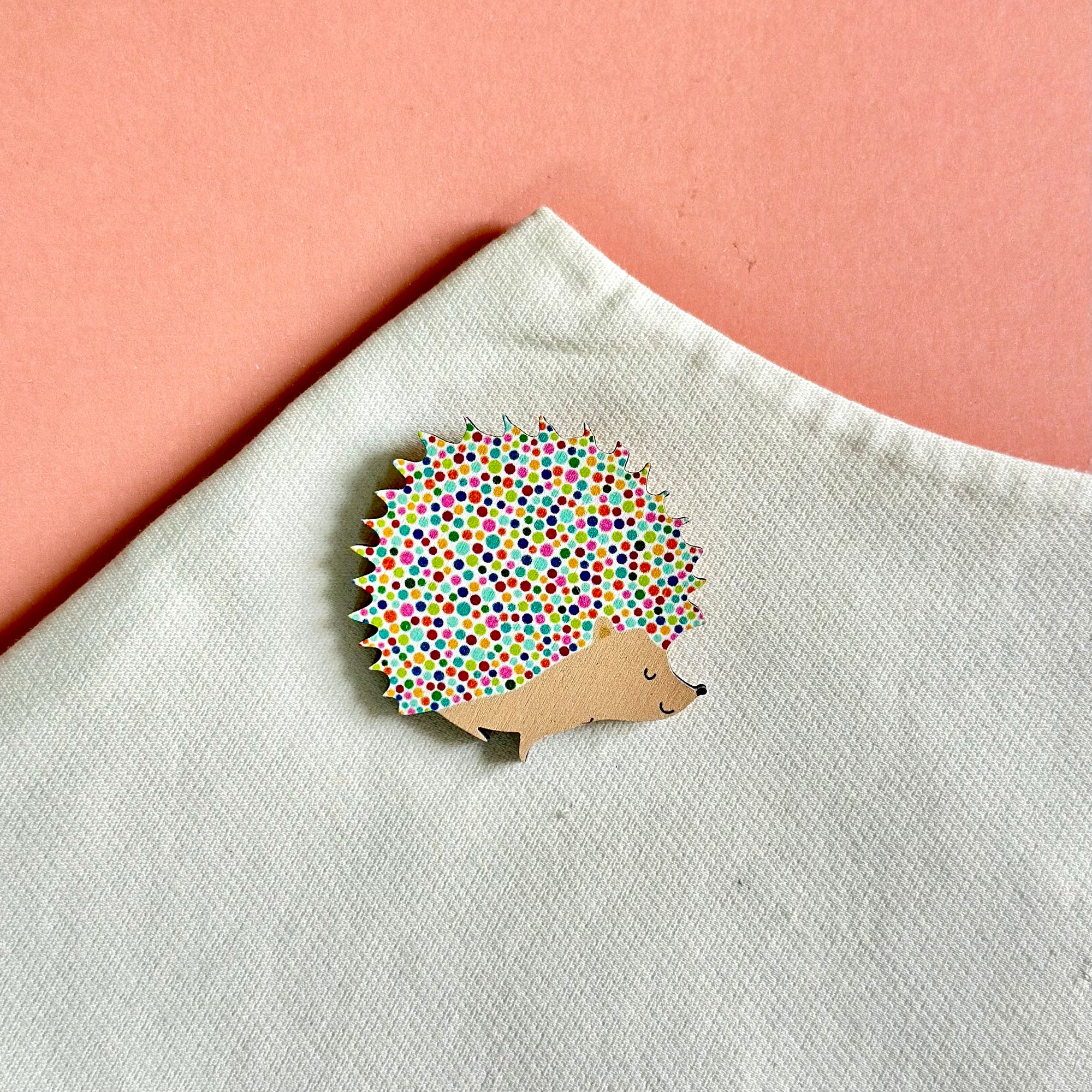 Hedgehog colorful standard brooch