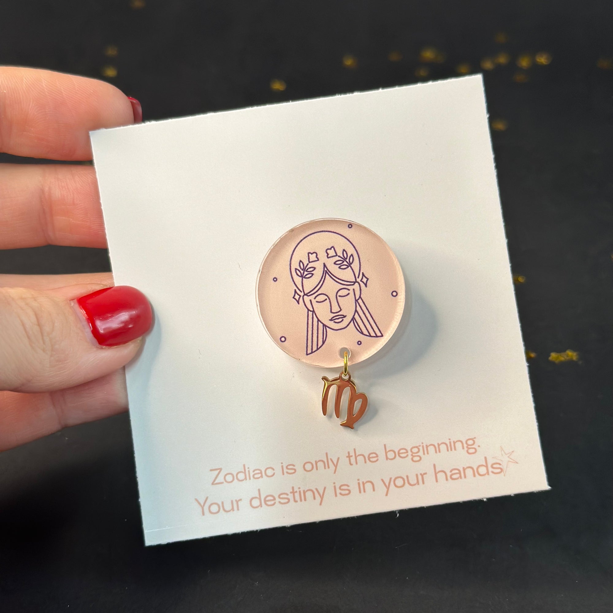 Virgo Zodiac brooch/pin