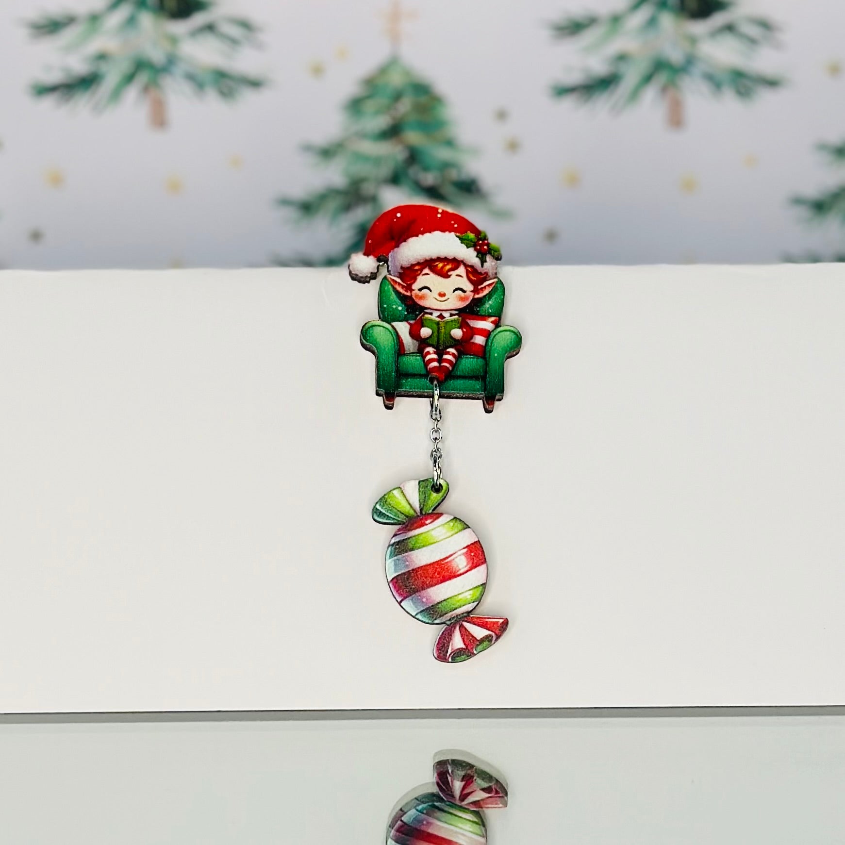 New Year's elf candy cape brooch