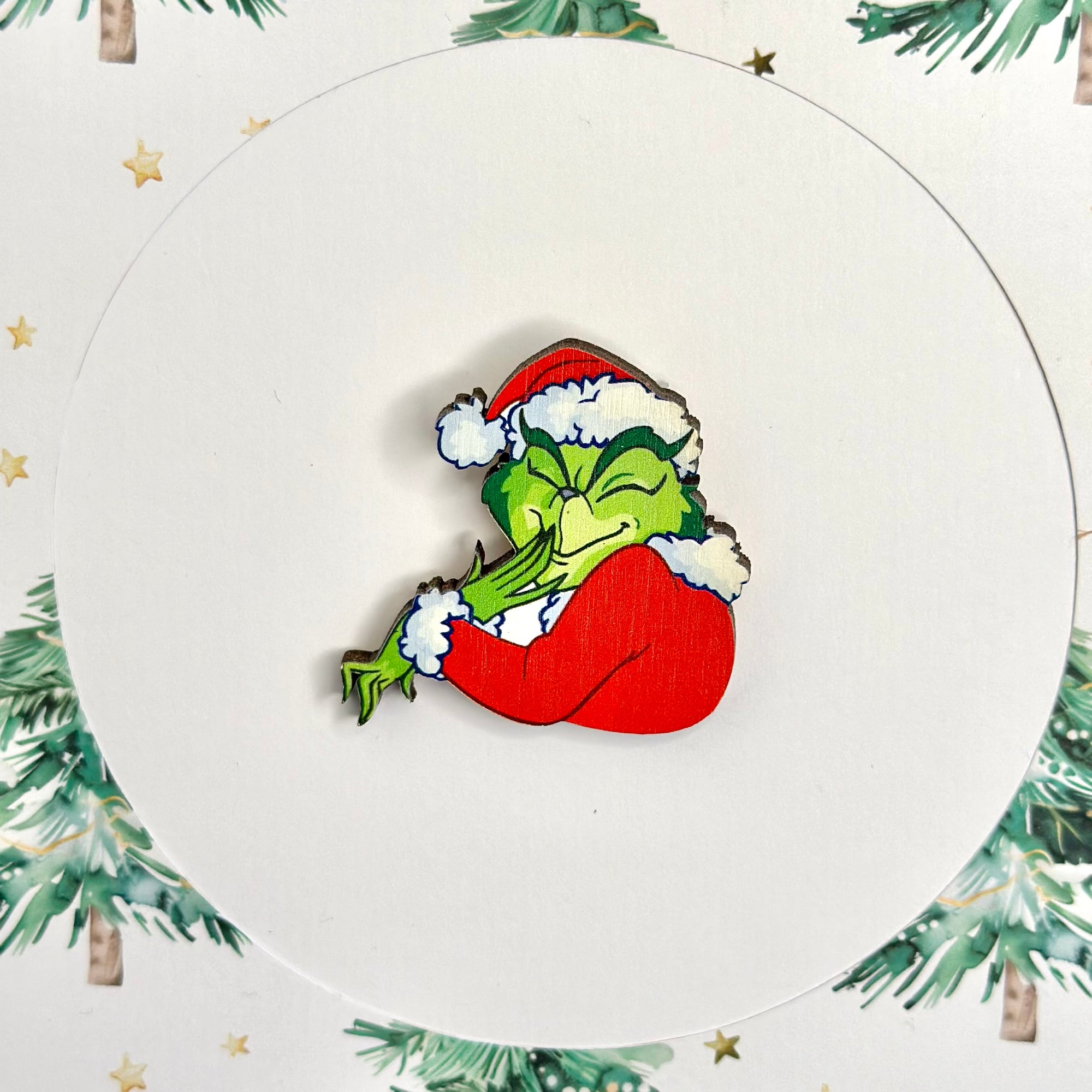 Grinch in Santa's clothes Various standard brooches