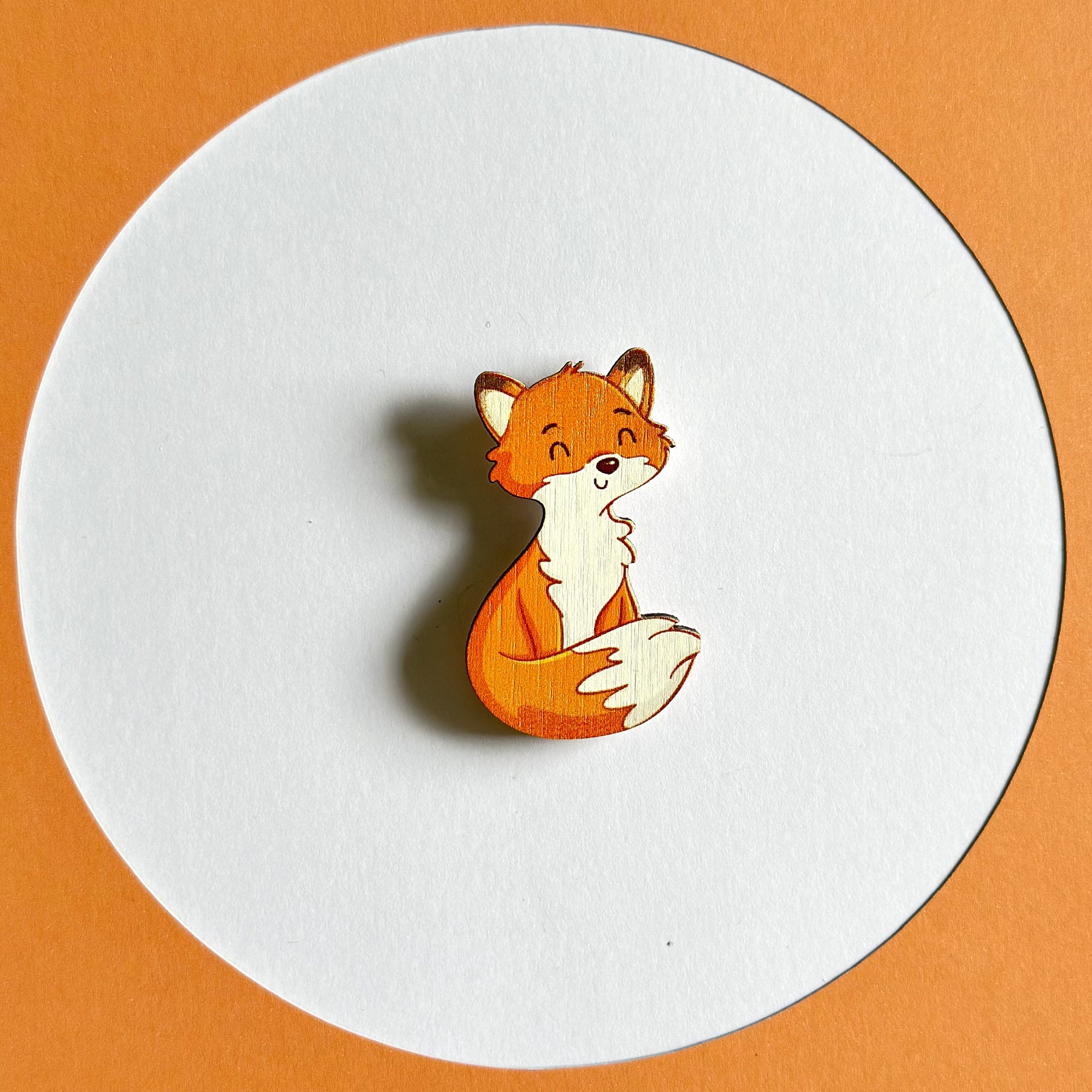 Foxes standard brooch