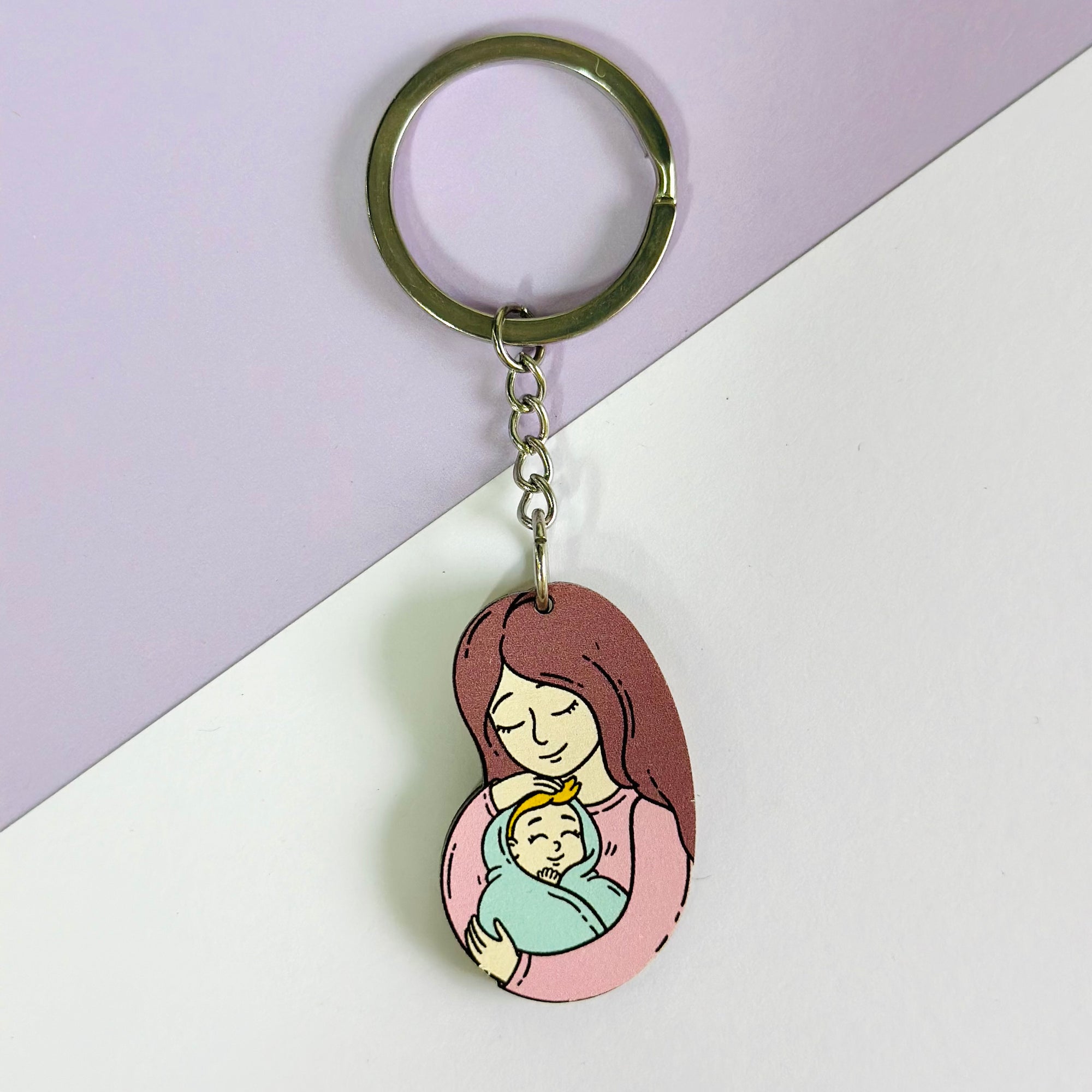 Mother and baby keychain