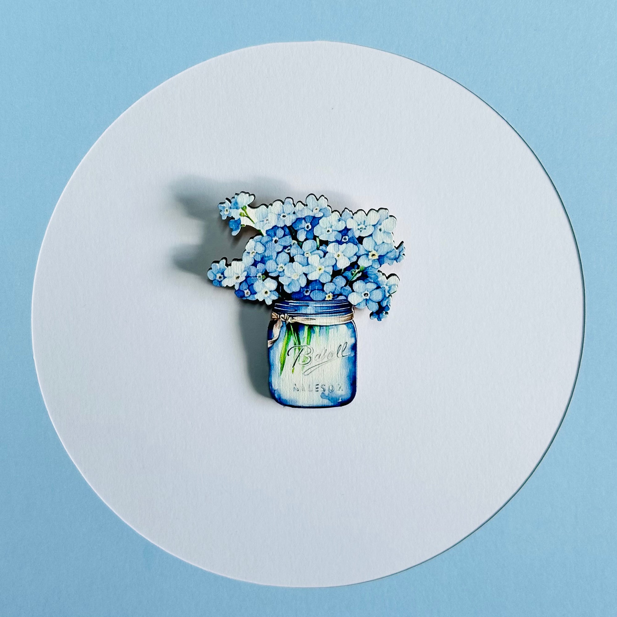 Flower Blue Kesans (Never Forget Me) in Jar/Larnak, Accessory Brooch