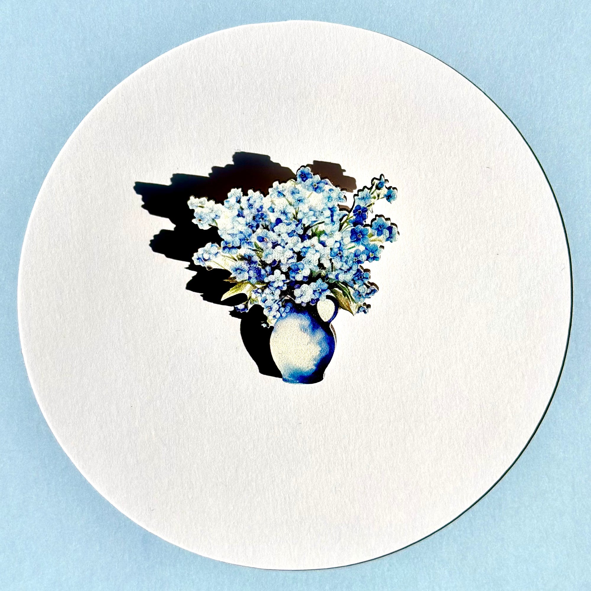 Flower Blue Kesans (Never Forget Me) in Jar/Larnak, Accessory Brooch