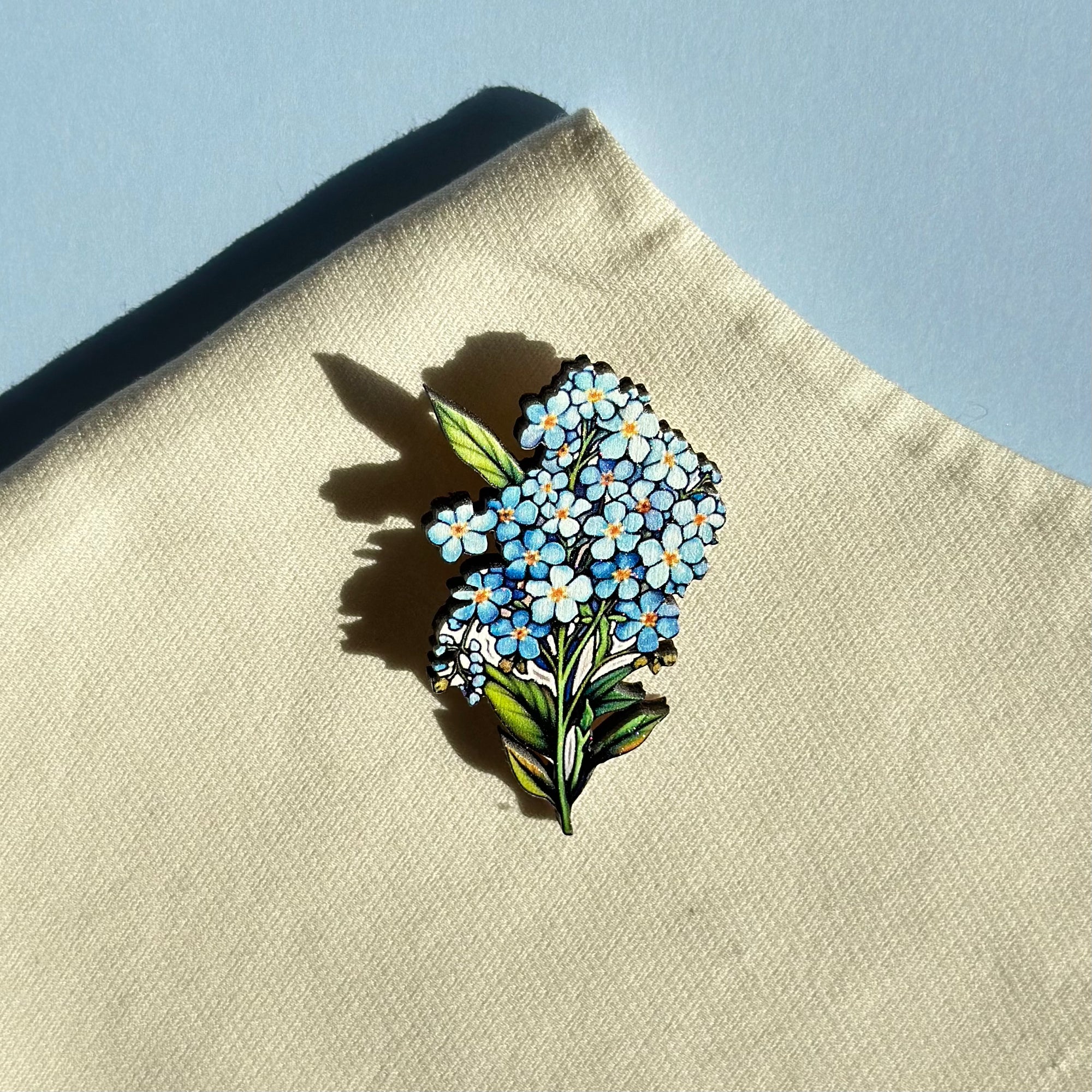 Flower Blue Kesans (Never Forget Me) Bouquet/Envelope Accessory Brooch