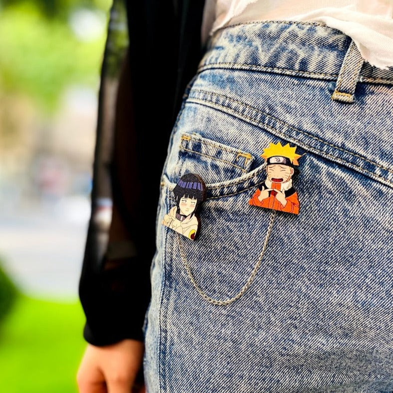 Anime Naruto &amp; Hinata Brooch Accessory