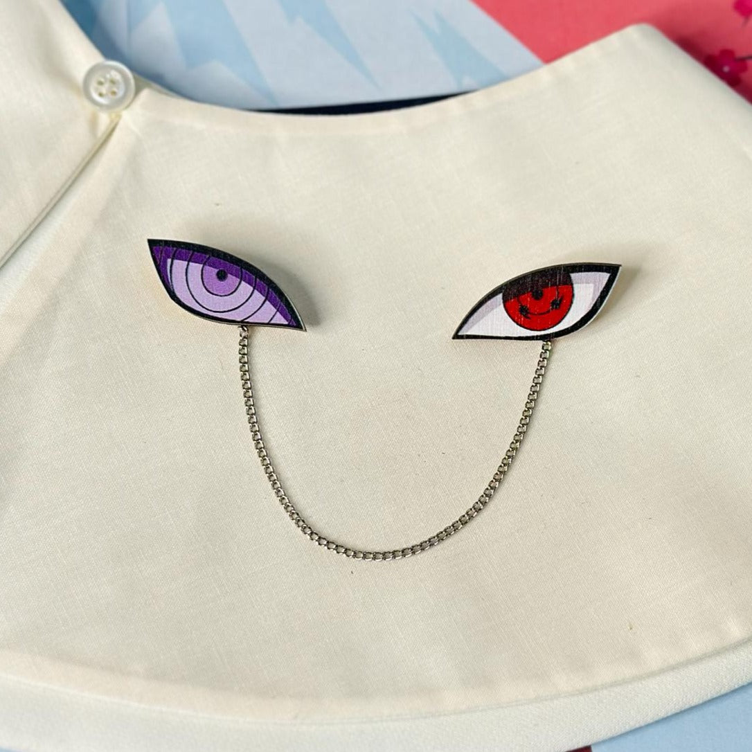 Anime Naruto: Sharingan eye and Rinnegan eye brooch accessory