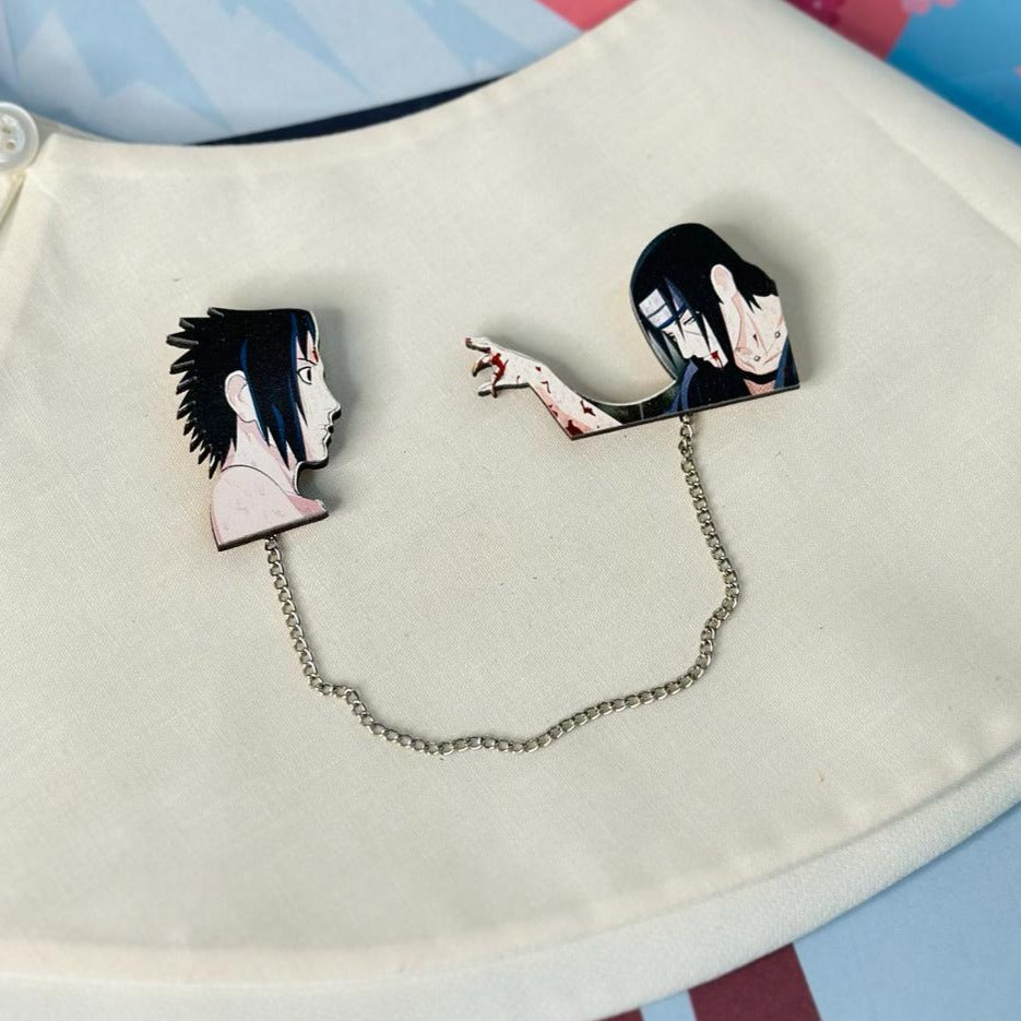 Anime Naruto: Itachi &amp; sasuke Battle Between Brothers Brooch Accessory