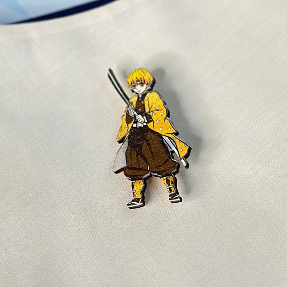 Anime Demon Slayer Zenitsu Brooch Accessory