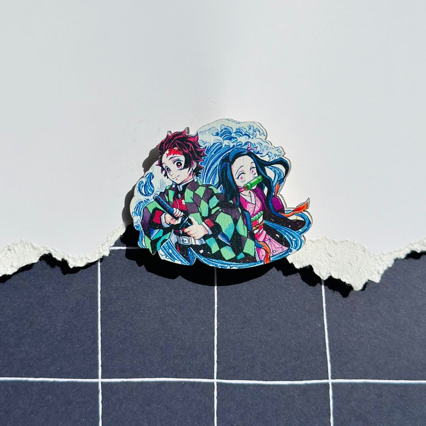 Anime Demon Slayer Tanjiro &amp; Nezuko Kamado Brooch Accessory