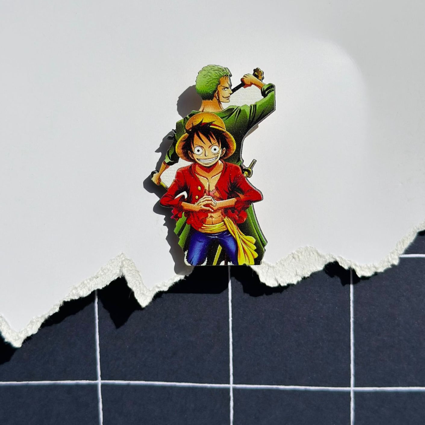 Anime One Piece Monkey D.Luffy &amp; Zoro Brooch Accessory