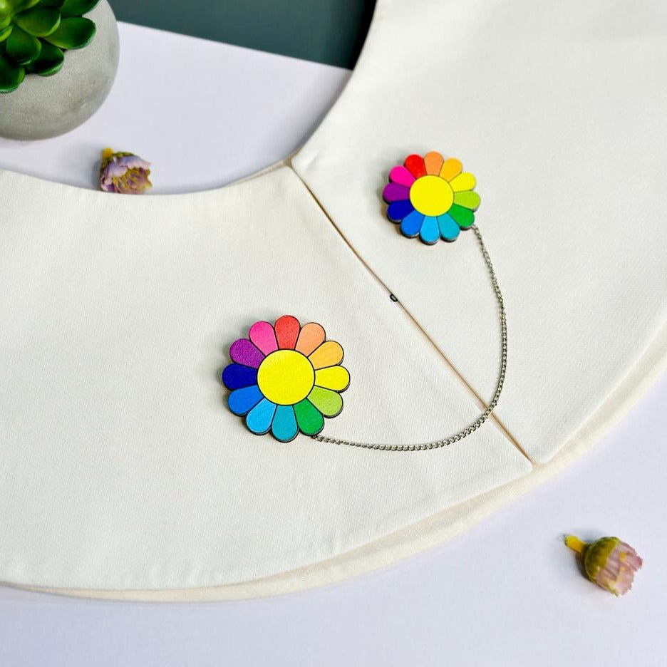 Colorful flowers brooch