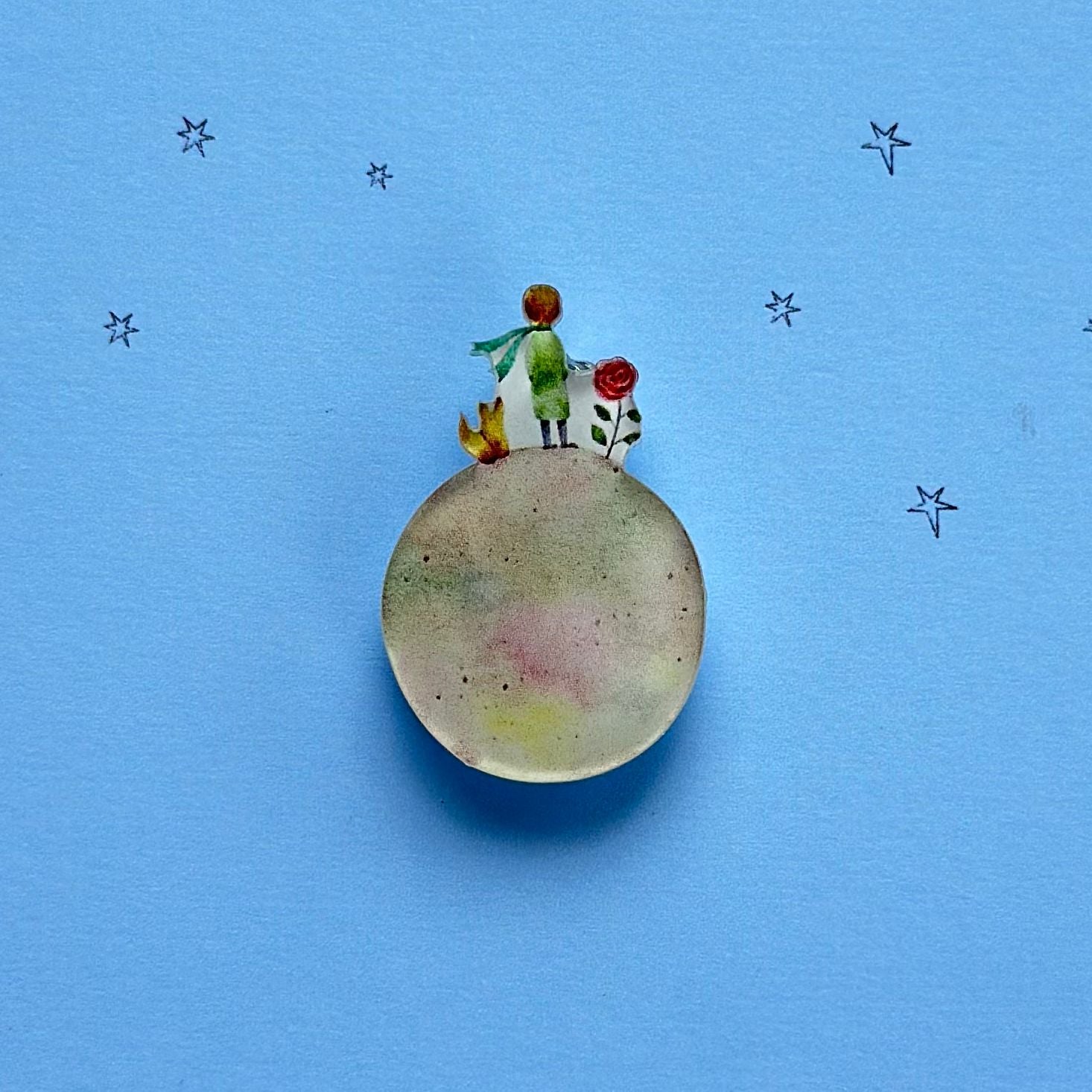 The Little Prince: Organic Glass Brooch